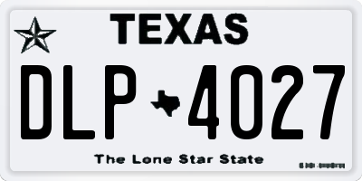 TX license plate DLP4027