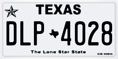 TX license plate DLP4028