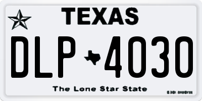 TX license plate DLP4030