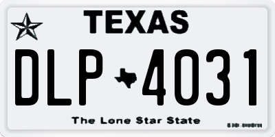 TX license plate DLP4031