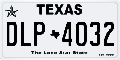 TX license plate DLP4032