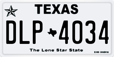 TX license plate DLP4034