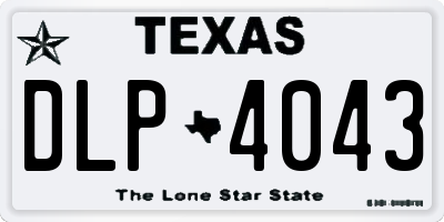 TX license plate DLP4043