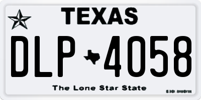 TX license plate DLP4058