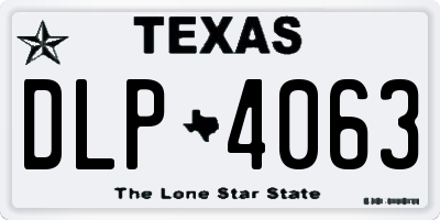 TX license plate DLP4063