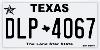 TX license plate DLP4067
