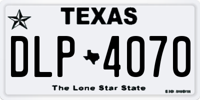 TX license plate DLP4070