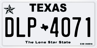 TX license plate DLP4071