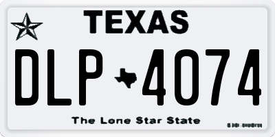 TX license plate DLP4074