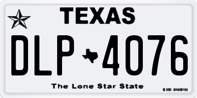 TX license plate DLP4076