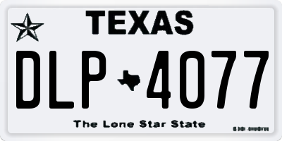 TX license plate DLP4077