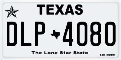 TX license plate DLP4080