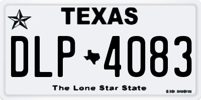 TX license plate DLP4083