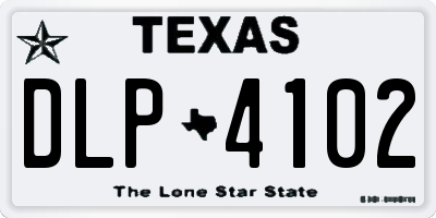 TX license plate DLP4102
