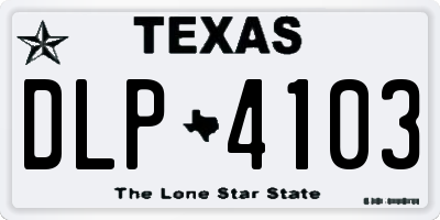 TX license plate DLP4103