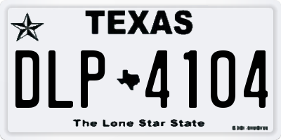 TX license plate DLP4104