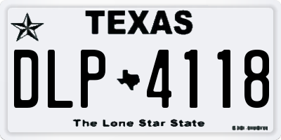 TX license plate DLP4118