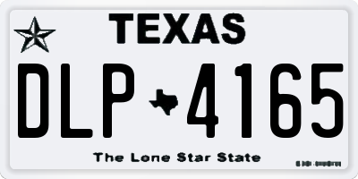 TX license plate DLP4165