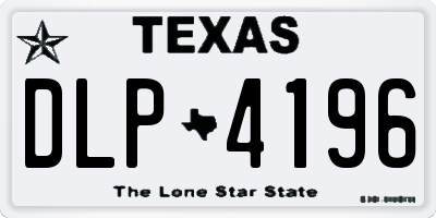 TX license plate DLP4196