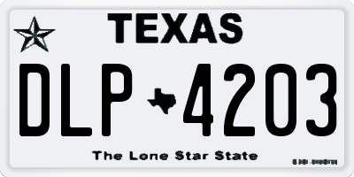 TX license plate DLP4203