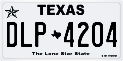 TX license plate DLP4204