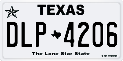 TX license plate DLP4206