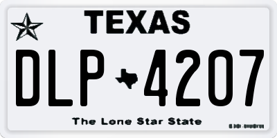 TX license plate DLP4207