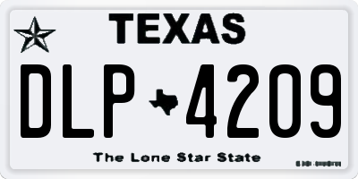 TX license plate DLP4209