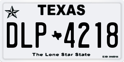 TX license plate DLP4218