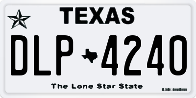 TX license plate DLP4240