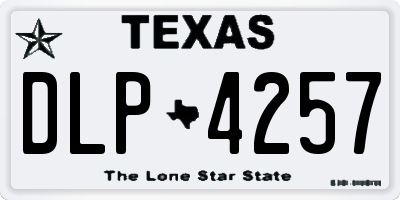 TX license plate DLP4257