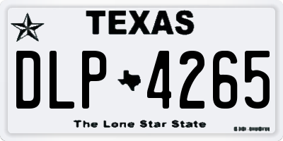 TX license plate DLP4265