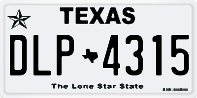 TX license plate DLP4315
