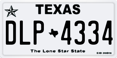 TX license plate DLP4334