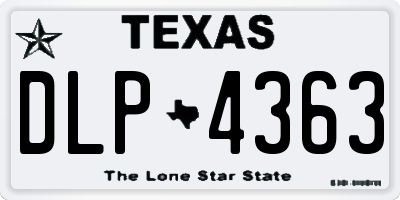 TX license plate DLP4363