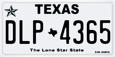 TX license plate DLP4365