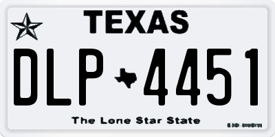TX license plate DLP4451