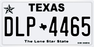 TX license plate DLP4465