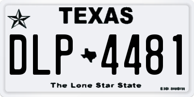 TX license plate DLP4481