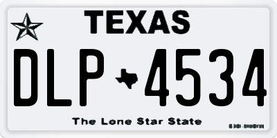 TX license plate DLP4534