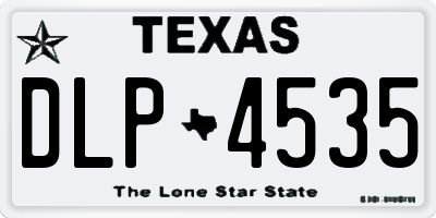 TX license plate DLP4535