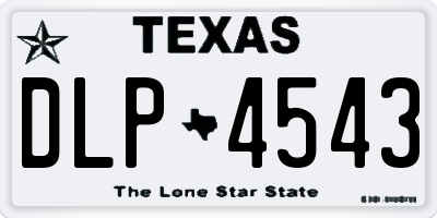 TX license plate DLP4543