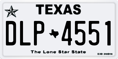 TX license plate DLP4551