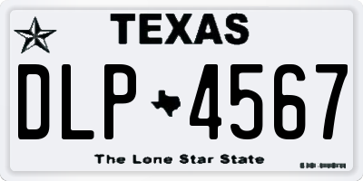 TX license plate DLP4567