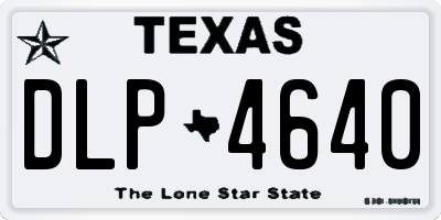 TX license plate DLP4640