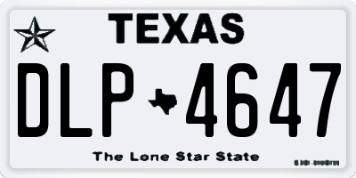 TX license plate DLP4647