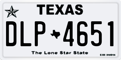 TX license plate DLP4651
