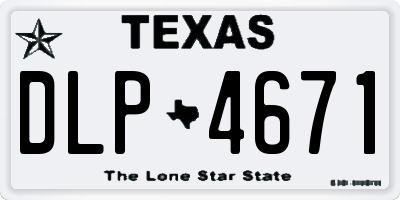TX license plate DLP4671