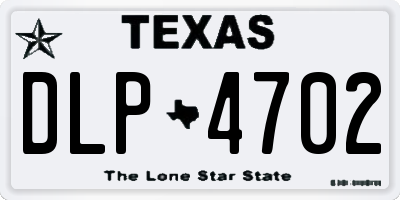 TX license plate DLP4702