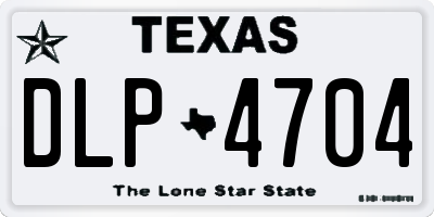 TX license plate DLP4704